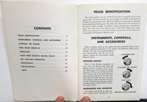 1958 Ford Truck Owners Manual ORIGINAL F100 F250 F350 All Tuck Models