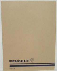 1985? Peugeot Standard Features and Equipment Sales Brochure