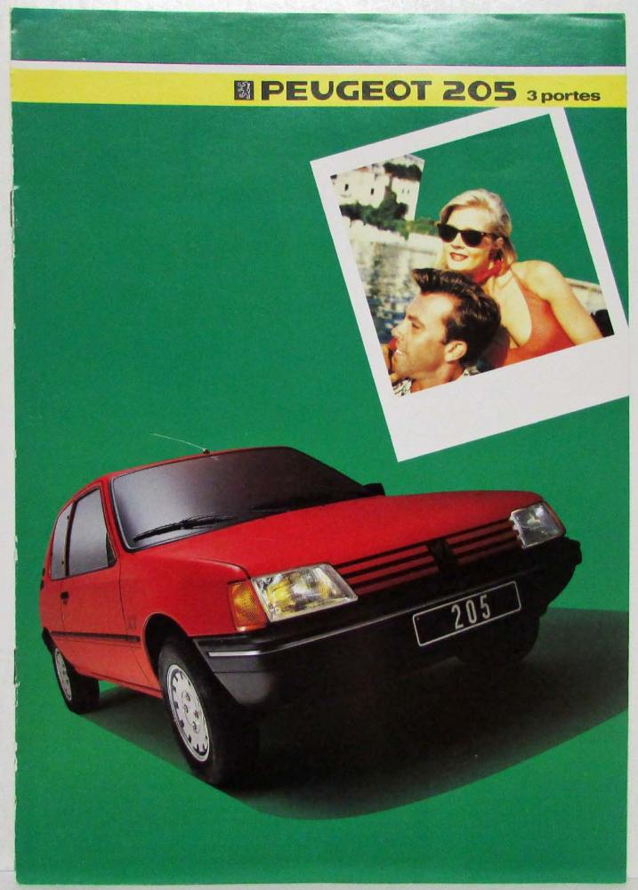 1985 Peugeot 205 3 Portes Sales Brochure - French Text