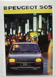 1986 Peugeot 505 Sales Brochure - French Text