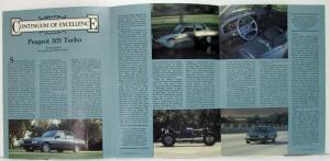 1986 Peugeot 505 Turbo Sports Car Illustrated Magazine Article Reprint