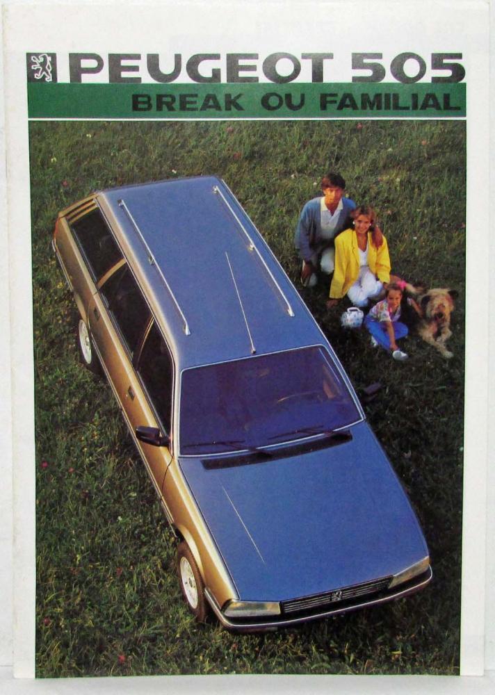 1986 Peugeot 505 Station Wagon Range Sales Brochure - French Text