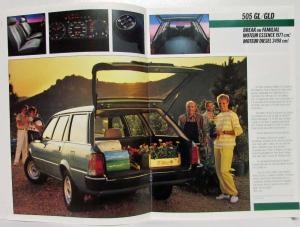 1986 Peugeot 505 Station Wagon Range Sales Brochure - French Text