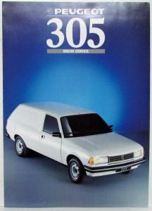 1988 Peugeot 305 Break Service Sales Brochure - French Text