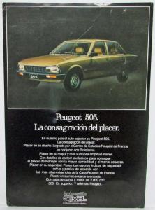 1981-1989? Peugeot 505 Spec Sheet - Spanish Text - Argentine Market