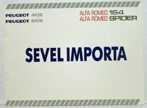 1990-1993? Peugeot & Alfa Romeo via Importer Sevel - Spanish Text Argentine Mkt