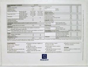 1994 Peugeot 309 Vital Sales Folder - French Text