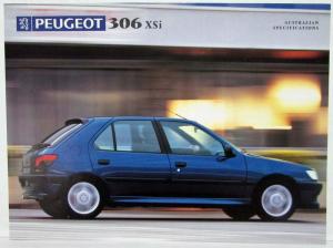 1996 Peugeot 306 Spec Sheets - Set of 4 - Australian Market