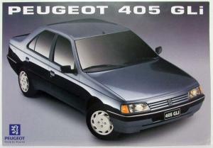 1997 Peugeot 405 GLi Spec Sheet - Spanish Text - Argentine Market