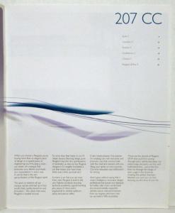 2007 Peugeot 207 CC Sales Brochure - UK Market