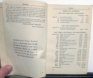 1945 Ford Truck Models 59T 598T 594T 1 1/2 Ton School Bus Owners Manual ORIGINAL