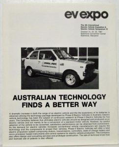 1982 EV Expo Brochure with Phase II Van and Car