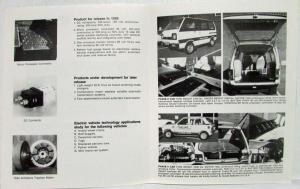 1982 EV Expo Brochure with Phase II Van and Car