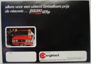 1975-1980 Polski Fiat 125P Sales Brochure - Dutch Text