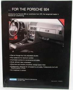 1977 Porsche 924 Air Conditioning from Volkswagen Products Corporation Sales Ad