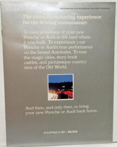 1982 Porsche and Audi European Delivery Program Brochure and Price Sheet