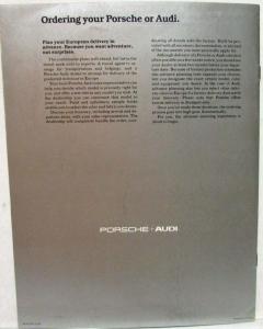 1982 Porsche and Audi European Delivery Program Brochure and Price Sheet
