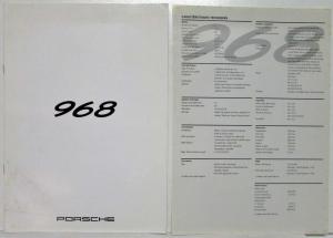 1992-1995 Porsche 968 Sales Brochure and Spec Sheet - French Text