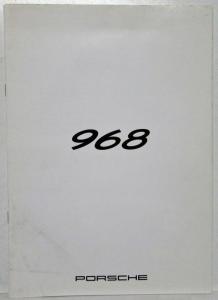 1992-1995 Porsche 968 Sales Brochure and Spec Sheet - French Text