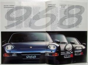 1992-1995 Porsche 968 Sales Brochure and Spec Sheet - French Text