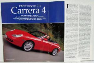 1999 Porsche Carrera 4 Excellence Magazine First Test Article Reprint - Dec 1998