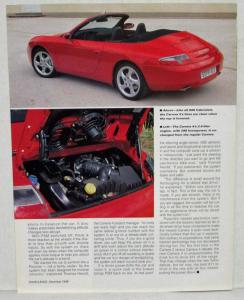 1999 Porsche Carrera 4 Excellence Magazine First Test Article Reprint - Dec 1998