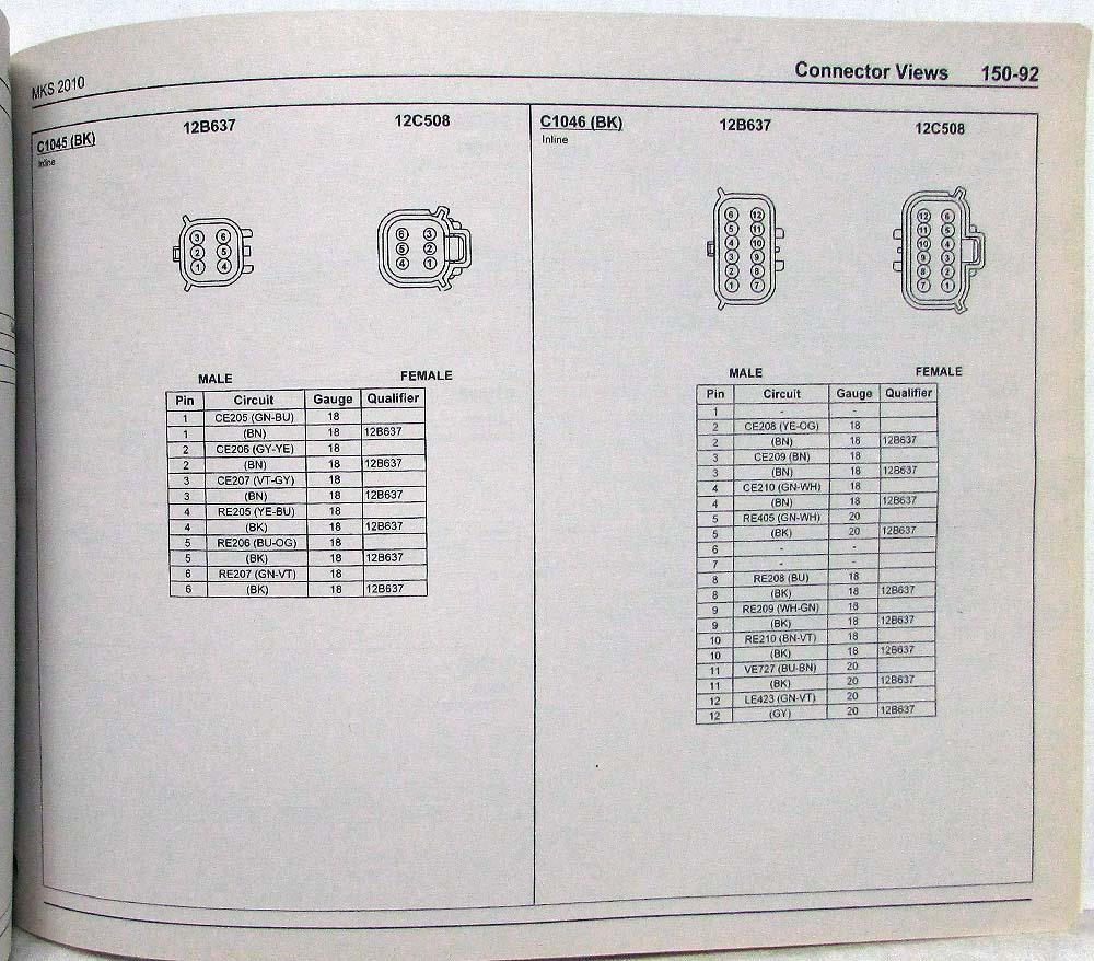 2010 Lincoln MKS Electrical Wiring Diagrams Manual