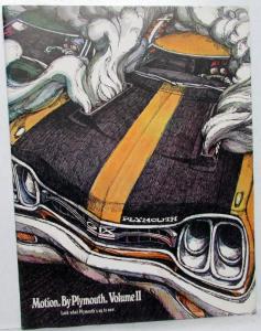 1969 Plymouth Motion Volume II Limited Ed Brochure Hemi Road Runner GTX 440 Race