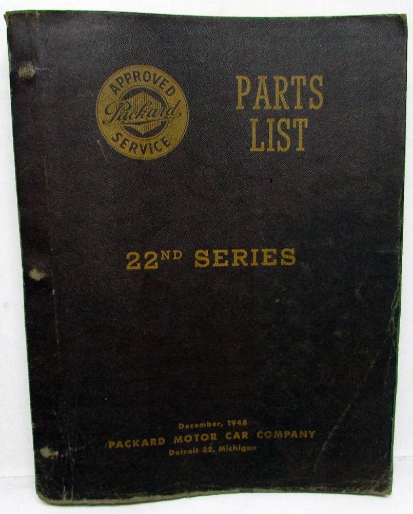 1948 Packard 22nd Series Parts List Book Chassis & Body Super Custom Eight Orig
