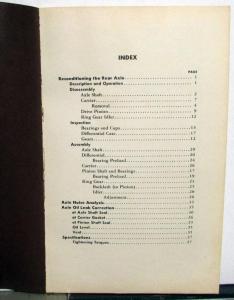 1946-48 Packard Dealer Service Shop Manual Section II Rear Axle Series 21 & 22