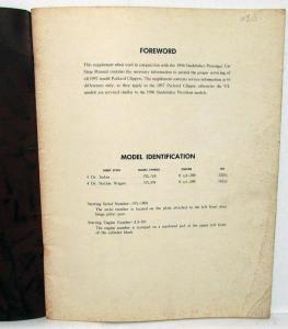 1957 Packard Clipper Dealer Service Shop Manual Supplement Studebaker 57L