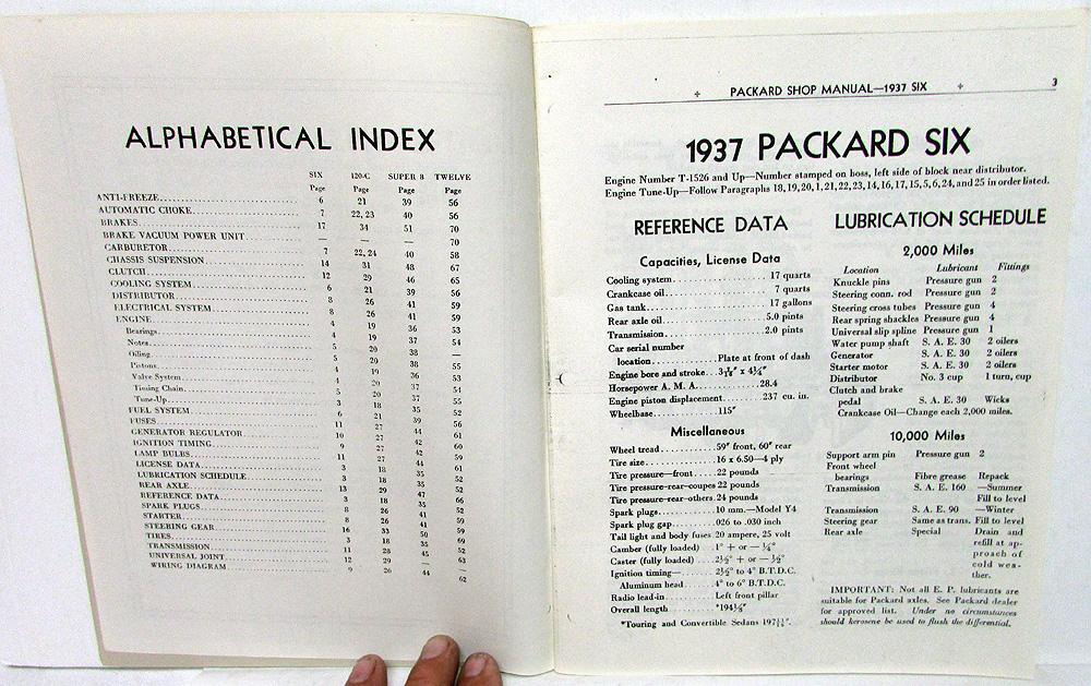 Packard Shop Manual Reprint 1932-1936 - Service & Repair Book For 120, 8, 12 Cylinder