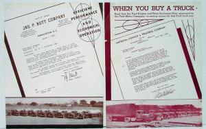 1934 1935 Ford Truck Testimonial Flyers Natl Convoy Trucking Co Jno Nutt Co Orig
