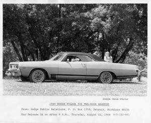 1969 Dodge Polara 500 Two-Door Hardtop Press Photo 0001