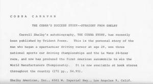 1966 Shelby Cobra Caravan Pat Mernone & Book Set of 2 Press Photo & Release 0006