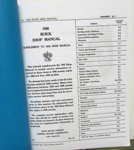 Buick 1946 Shop Manual Supplement to 1942 Special Super Roadmaster