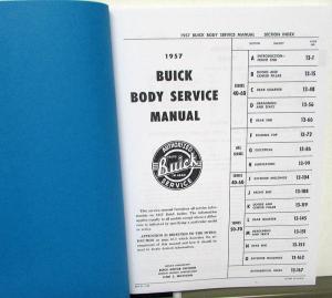 1957 Buick Dealer Body Service Shop Manual Repair Series 40 50 60 70 New Repro