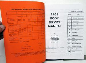 1965 Pontiac Fisher Body Service Shop Manual Repair Catalina Tempest LeMans