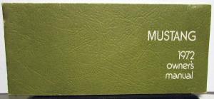 1972 Ford Mustang Owners Manual ORIGINAL Mach 1 Grande Fastback Convertible