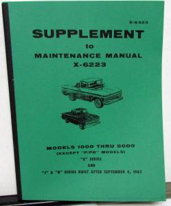 1963 GMC Truck Dealer Service Shop Manual Supplement X-6323 Models 1000-5000