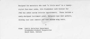 1962 Studebaker Lark Cruiser Press Photo and Release 0020