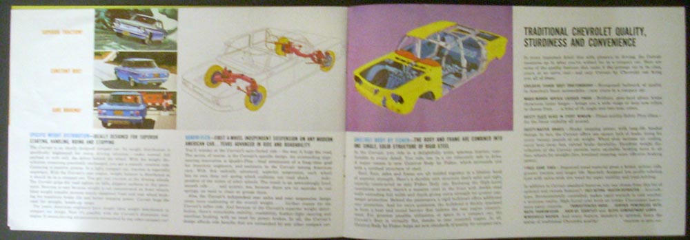 1960 Chevrolet Corvair Dealer Sales Brochure Original Unipack Power Team Red Car