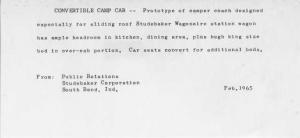1965 Studebaker Wagonaire Convertible Camp Car Press Photo and Release 0065