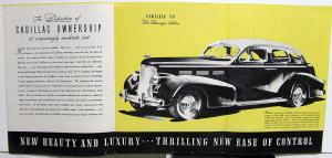 1938 Cadillac V8 Sedan Imperial Convertible Sales Folder Specs Back Cover