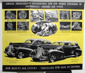 1938 Cadillac V8 Sedan Imperial Convertible Sales Folder Specs Back Cover