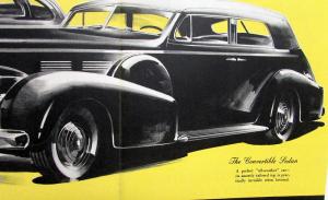 1938 Cadillac V8 Sedan Imperial Convertible Sales Folder Specs Back Cover