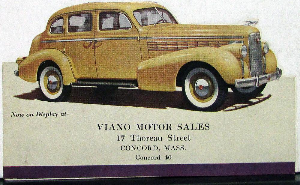 1938 La Salle V8 Die Cut Invitation Business Card Holder Viano Motors Concord MA