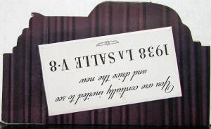 1938 La Salle V8 Die Cut Invitation Business Card Holder Viano Motors Concord MA