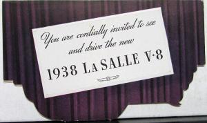 1938 La Salle V8 Die Cut Invitation Business Card Holder Viano Motors Concord MA