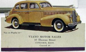 1938 La Salle V8 Die Cut Invitation Business Card Holder Viano Motors Concord MA